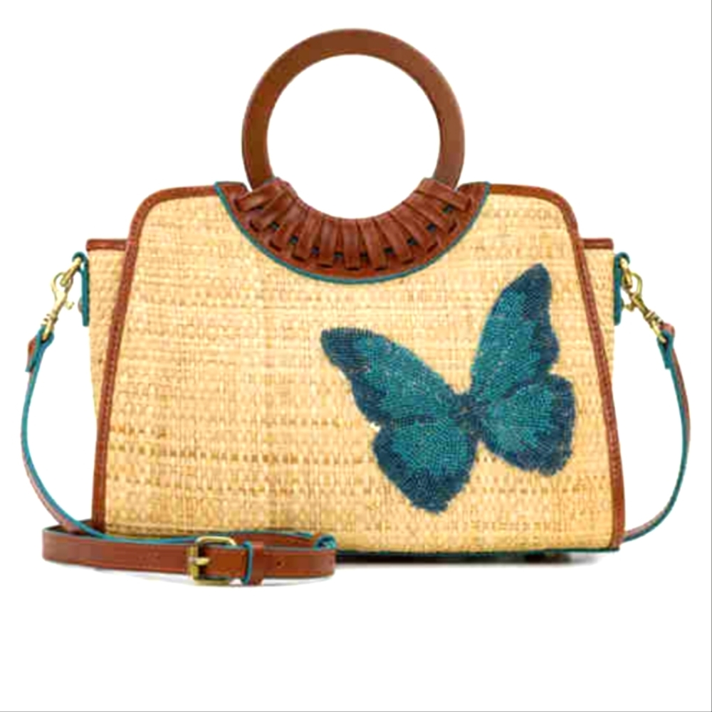 NWT Patricia Nash Lyon Butterfly Satchel Crossbody Handbag
